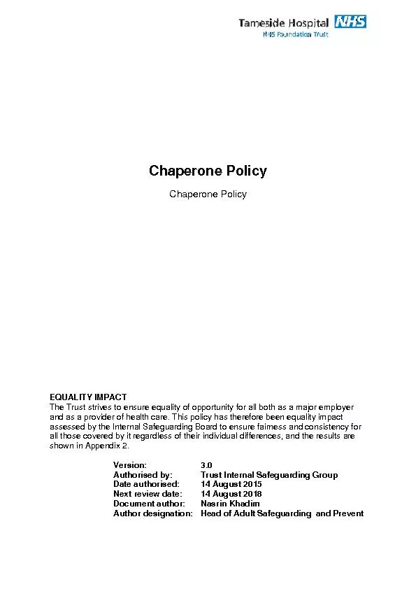 Chaperone Policy