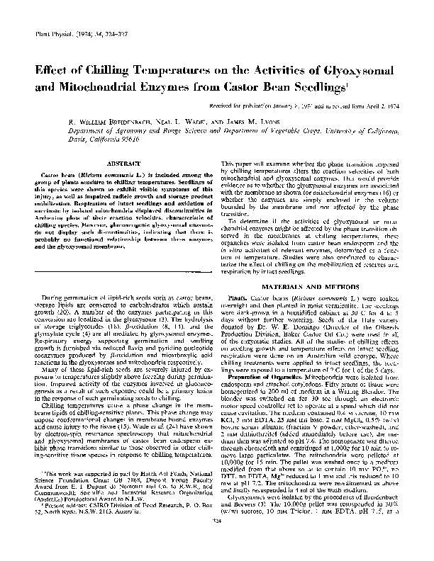 PlantPhysiol.(1974)54,324-327EffectofChillingTemperaturesontheActiviti