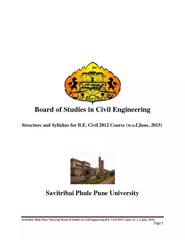 Phule Pune University Board of Studies in Civil Engineering B.E. Civil