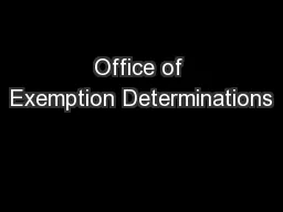 Office of Exemption Determinations