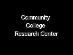 Community College Research Center