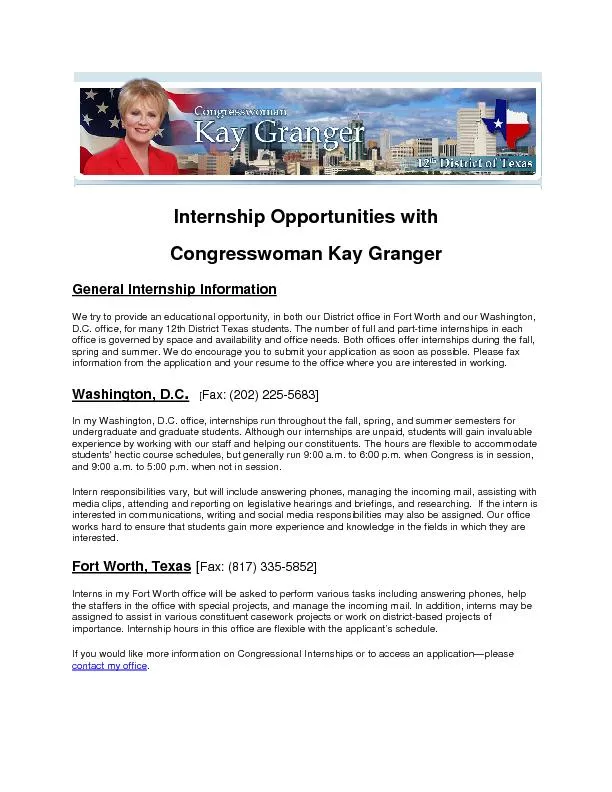 Internship Opportunitieswith