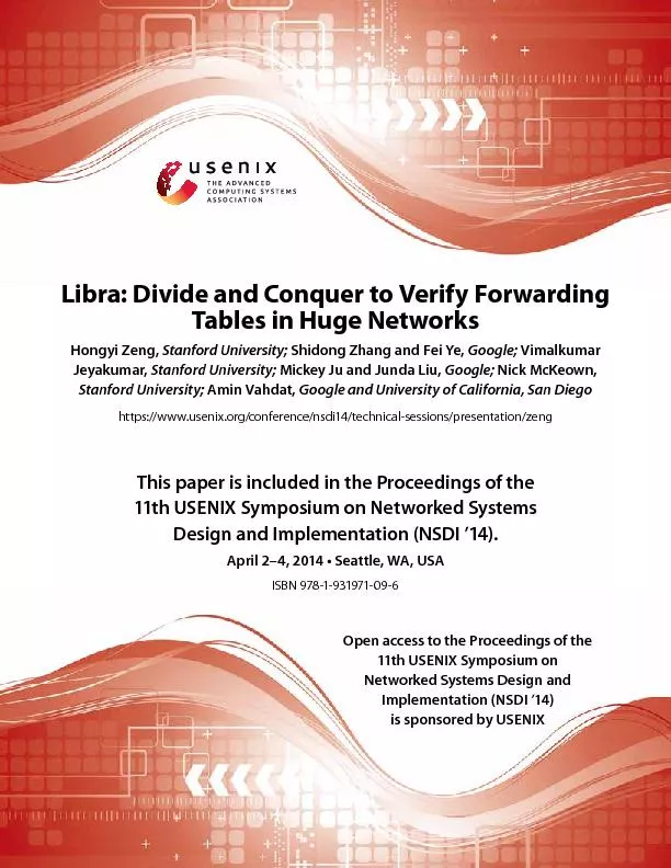 USENIX Association 11th USENIX Symposium on Networked Systems Design a