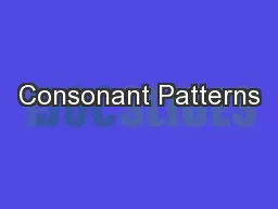Consonant Patterns