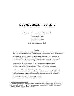 Capital Markets Constrain Industry Scale Eslyn L. Jean-Baptiste and Mi