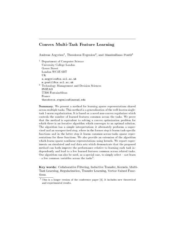 ConvexMulti-TaskFeatureLearningAndreasArgyriou1,TheodorosEvgeniou2,and