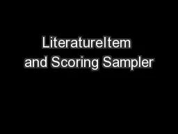 LiteratureItem and Scoring Sampler