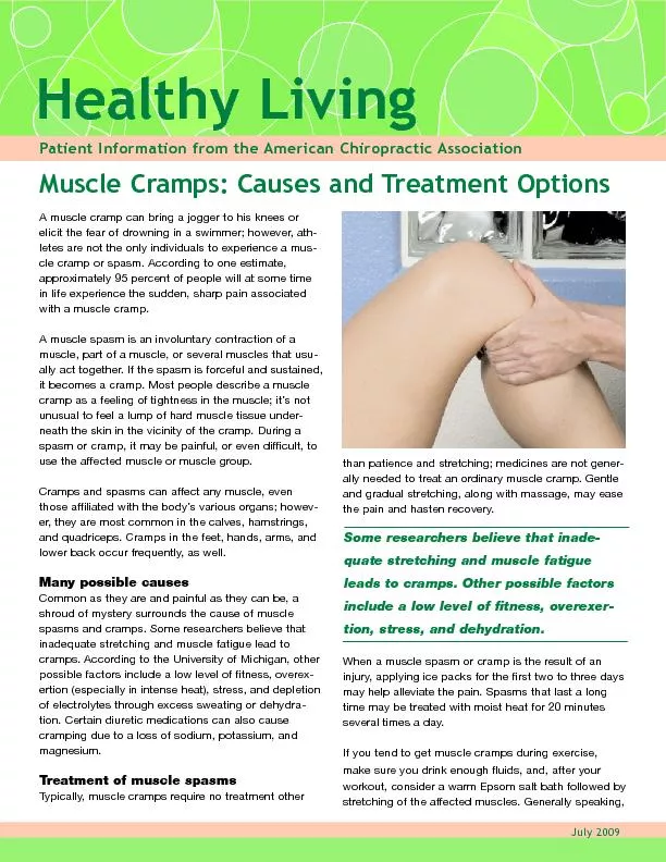 Healthy LivingPatient Information from the American Chiropractic Assoc