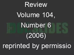 Michigan Law Review Volume 104, Number 6 (2006) reprinted by permissio
