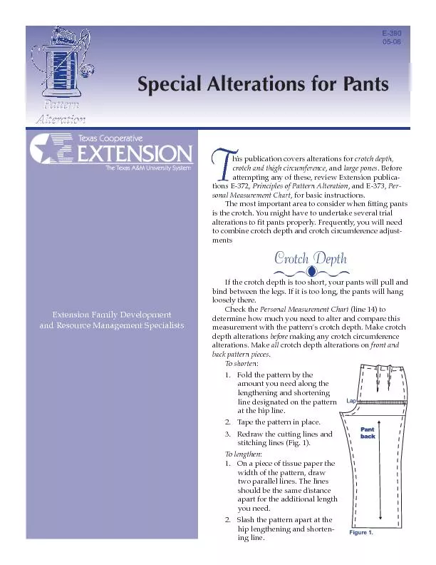 Special Alterations for Pants