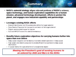 National Aeronautics and Space Administration VVWHURLGWUDWHJ An Integrated Strategy in