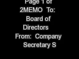 Page 1 of 2MEMO  To:  Board of Directors    From:  Company Secretary S