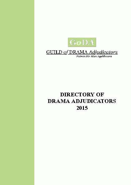 DIRECTORY OFDRAMA ADJUDICATORS2015