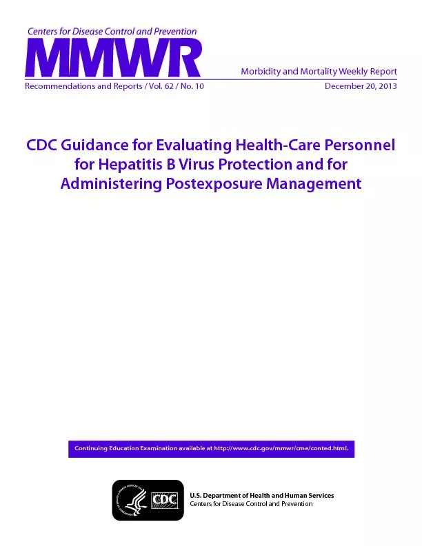 Continuing Education Examination available at http://www.cdc.gov/mmwr/