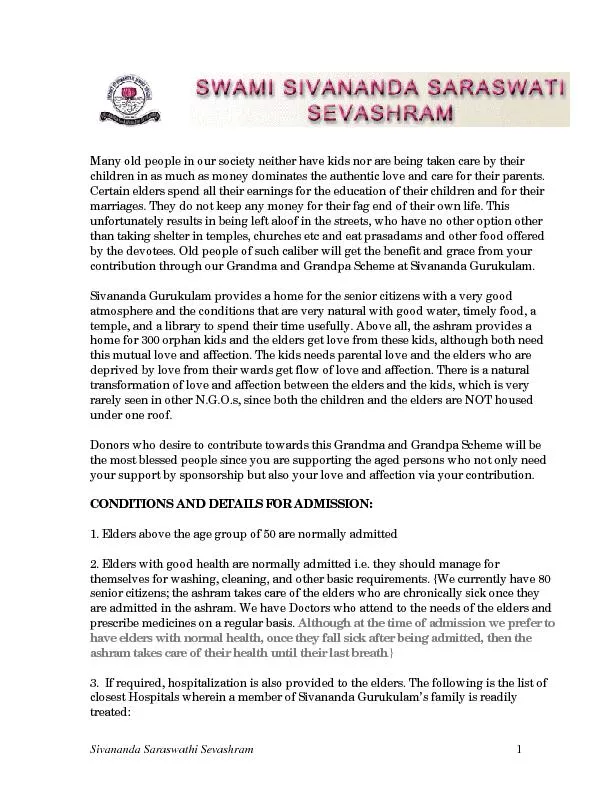 Sivananda Saraswathi Sevashram