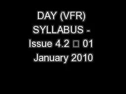 DAY (VFR) SYLLABUS - Issue 4.2 – 01 January 2010