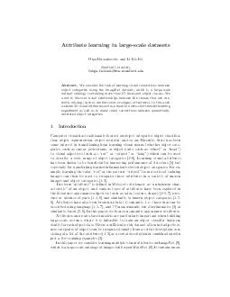 Attribute learning in largescale datasets Olga Russakovsky and Li FeiFei Stanford University