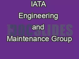 IATA Engineering and Maintenance Group