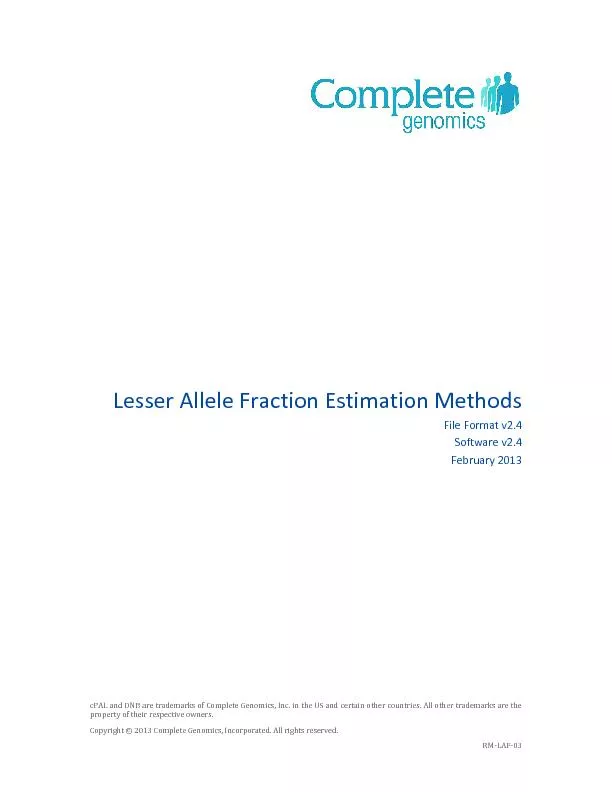 Lesser Allele Fraction Estimation MethodsIllustration of LAF Estimates