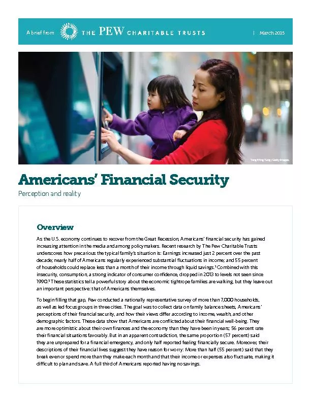 Americans’ Financial SecurityPerception and reality