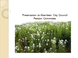 Presentation to Aberdeen City Council