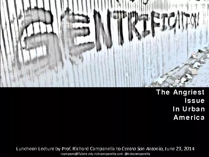 The Angriest IssueIn Urban America Luncheon Lecture by Prof. Richard C
