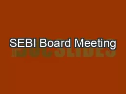 SEBI Board Meeting