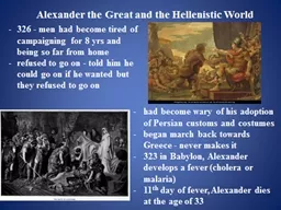 Alexander the Great and the Hellenistic World