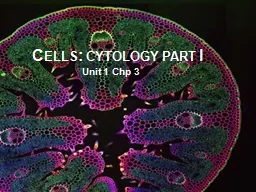 Cells: cytology part I