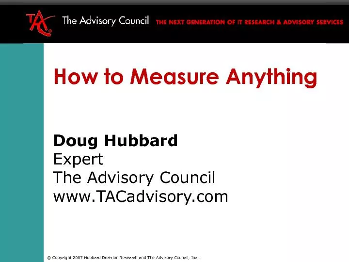 2007 Hubbard Decision Research and The