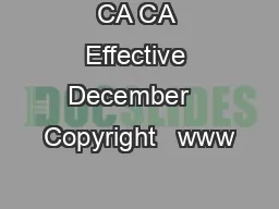 CA CA Effective December   Copyright   www