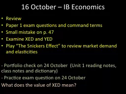 16  October – IB Economics