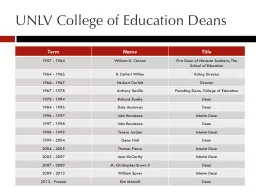 UNLV College of Education Deans