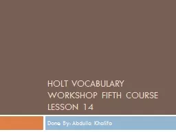 Holt Vocabulary Workshop Fifth Course Lesson 14