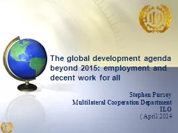 The global development agenda beyond 2015: employment and d