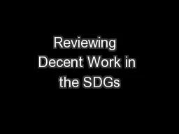Reviewing  Decent Work in the SDGs