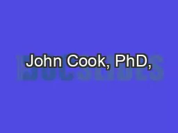 John Cook, PhD,