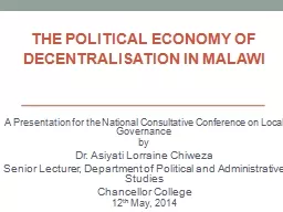 the political economy of decentralisation in malawi