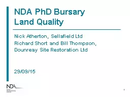 NDA PhD Bursary