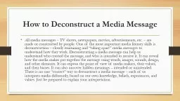 How to Deconstruct a Media Message