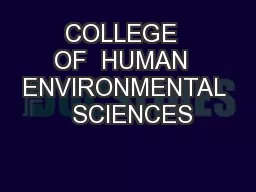 COLLEGE  OF  HUMAN  ENVIRONMENTAL  SCIENCES