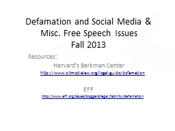 Defamation and