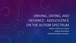 Driving, Dating, and defiance:  Adolescence on the Autism S