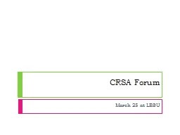 CRSA Forum