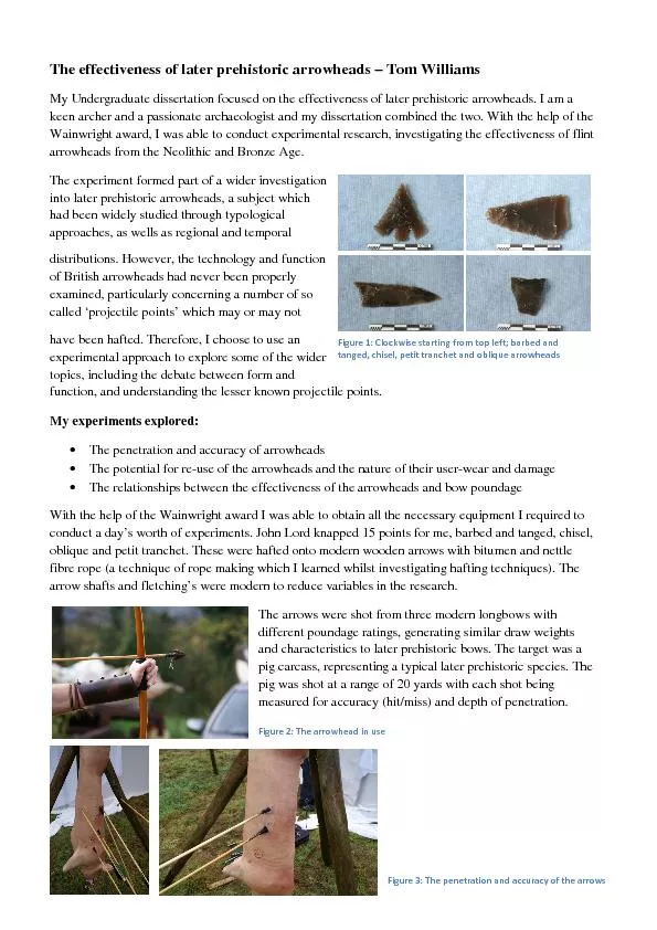 The effectiveness of later prehistoric arrowheads 