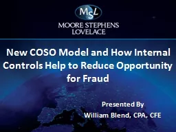 New COSO Model and How Internal Controls Help to Reduce Opp