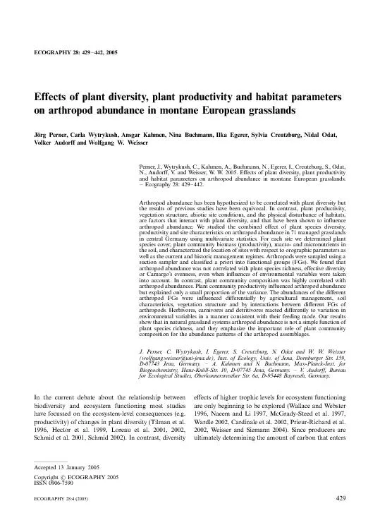 Effectsofplantdiversity,plantproductivityandhabitatparametersonarthrop