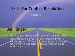 Skills For Conflict Resolution