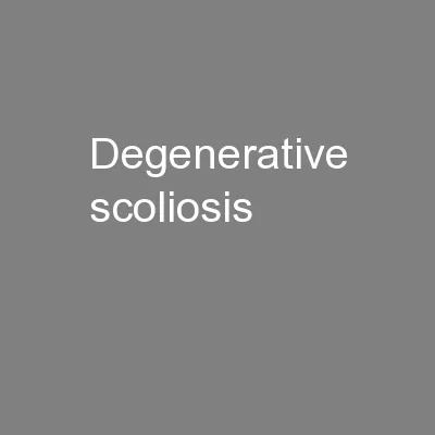 Degenerative Scoliosis