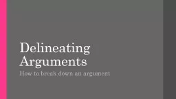 Delineating Arguments